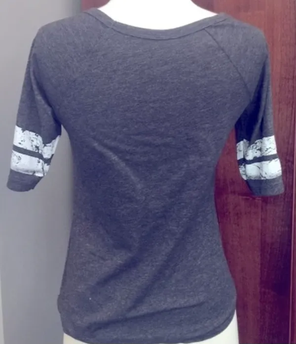Stranded Vintage Distressed Graphic Dark Gray Jersey Top Size M - Image 2