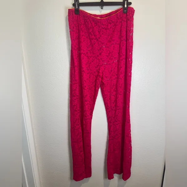 NWOT Free People All Day Lace Flare‎ Pants by Intimately stretch lace wide leg - Image 3