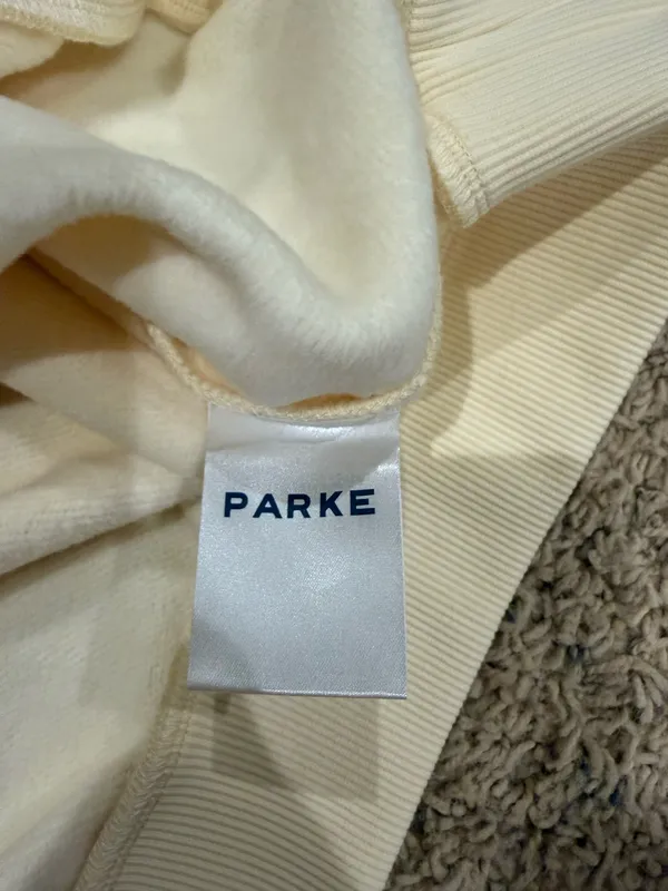 Parke varsity mockneck sweatshirt summer land yellow and pink L/XL - Image 5