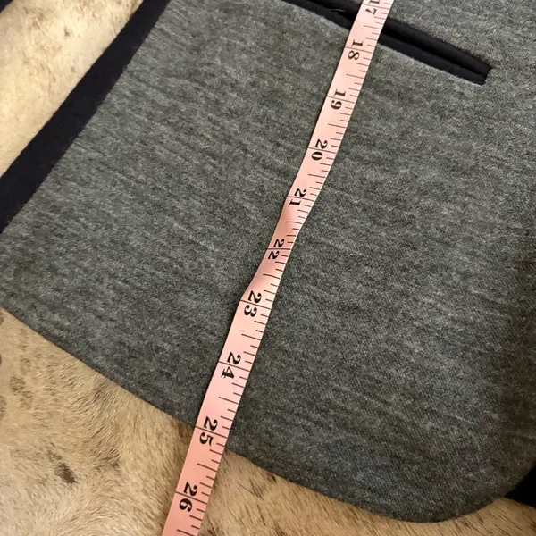 J CREW Contrast Knit Blazer Wool Blend Grey Black‎ Sleeves Size 8 - Image 8