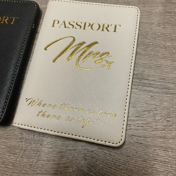 Mr & Mrs Passport Covers Set | Honeymoon Travel Wallet Holders | Wedding Gift - Image 5