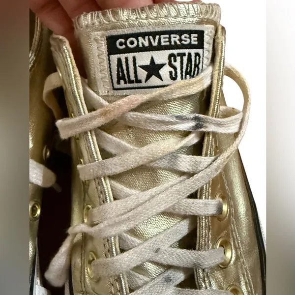 Converse Chuck Taylor All Star Lift Platform Metallic Gold Low-Top Sneakers Sz 6 - Image 11