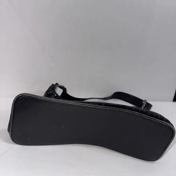 Vintage Y2K Brighton Cher Bag Black Shoulder Tote Croc Leather‎ Gorpcore Purse - Image 7