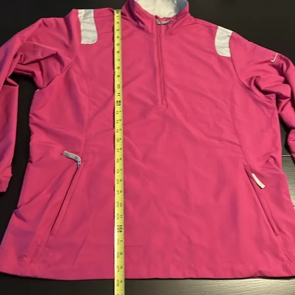 Nike Golf Pink Quarter Zip Pullover Jacket‎ Womens XL White Contrast Windbreaker - Image 2