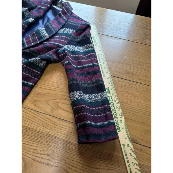 Katie Brooke Coat Wool Blend Aztec Stripe Southwestern Women Size Measured Wool - Image 7