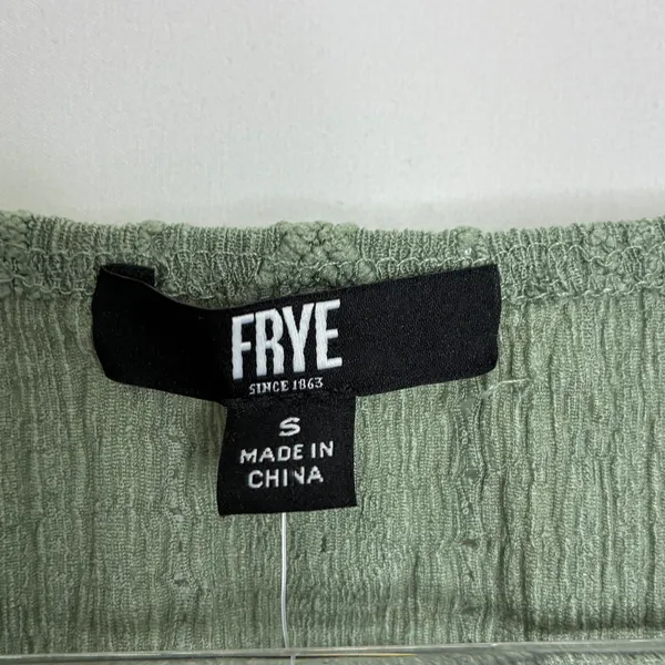 Frye Sage Green Long Sleeve Henley Blouse NWT Womens Small - Image 3