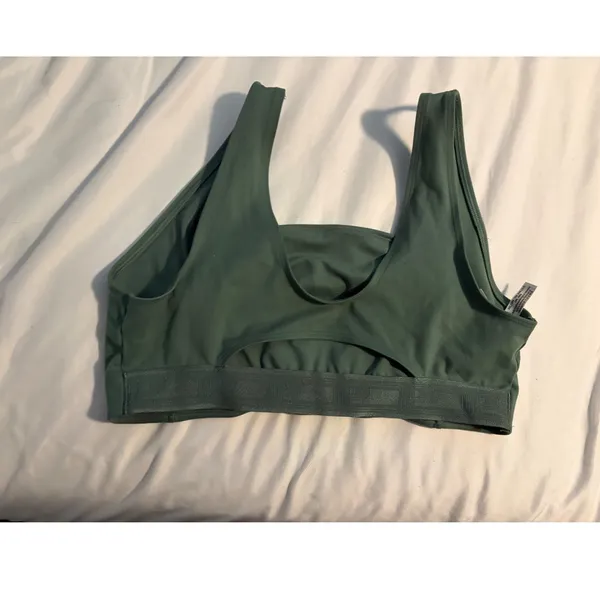 PINK Victoria's Secret Sports Bra Wireless Logo Band Sage Green XXL - Image 3