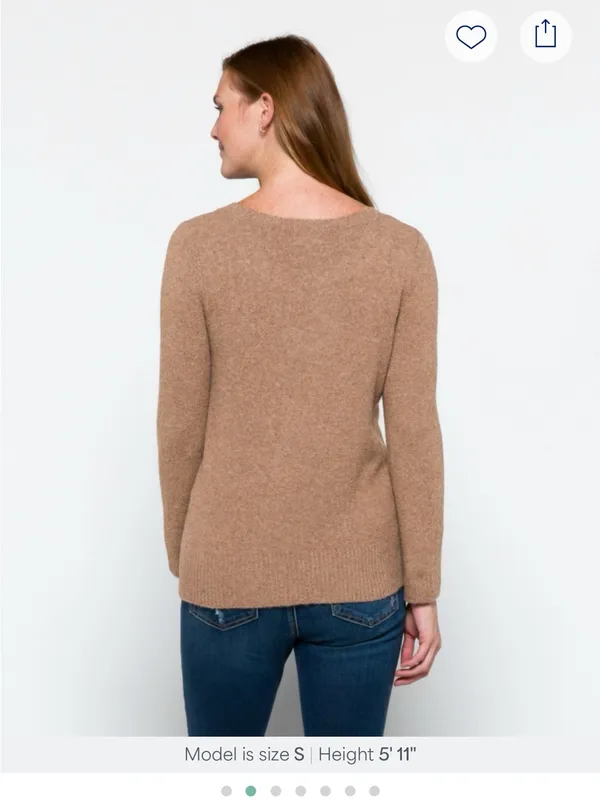 Market & Spruce Heathered Brown Scoop Neck Sweater size small. - Image 2