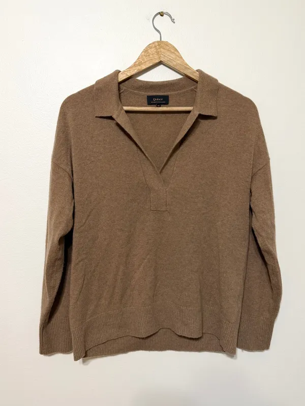 Quince Mongolian Cashmere Polo Sweater Size Medium Women’s - Image 2
