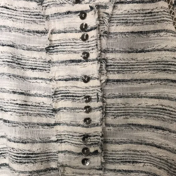 Free People Women's Henley Textured Striped Pullover Top Small - Image 6