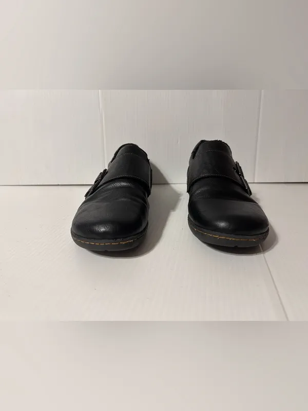 B.o.c. Black leather slip on loafers women size 11 M - Image 4