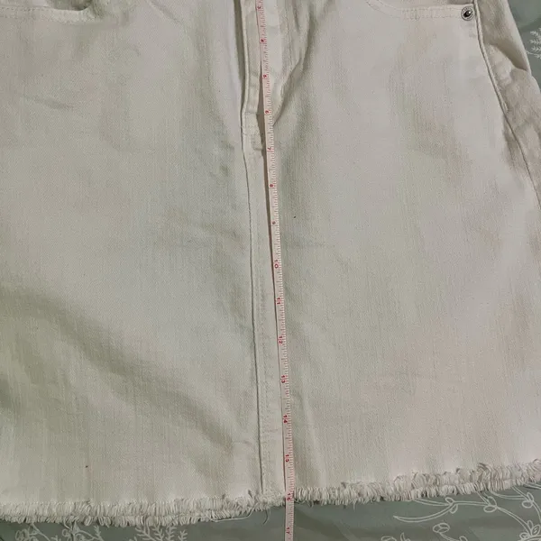 J Crew Mercantile White Denim Mini Skirt Size 2 - Image 4
