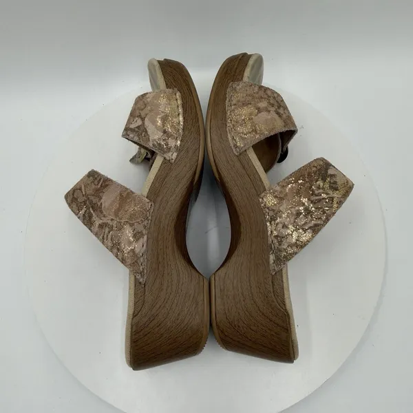 Dansko Sophie Metallic Leather Wedge Buckle Sandals Mules‎ EU 39 US 8.5 - Image 4