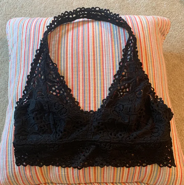 Aerie Black Lace Halter Bralette - Image 5