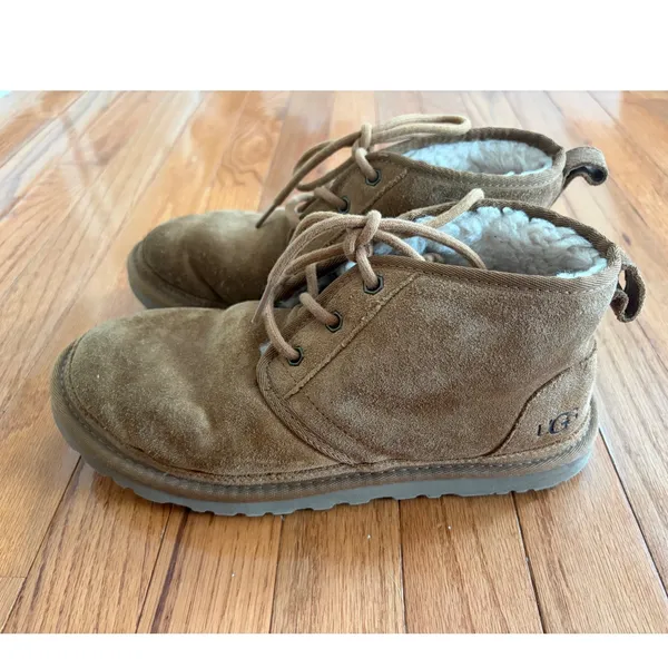 UGG Neumel Chestnut‎ Suede Lace Up Ankle Boots Women 9 - Image 2