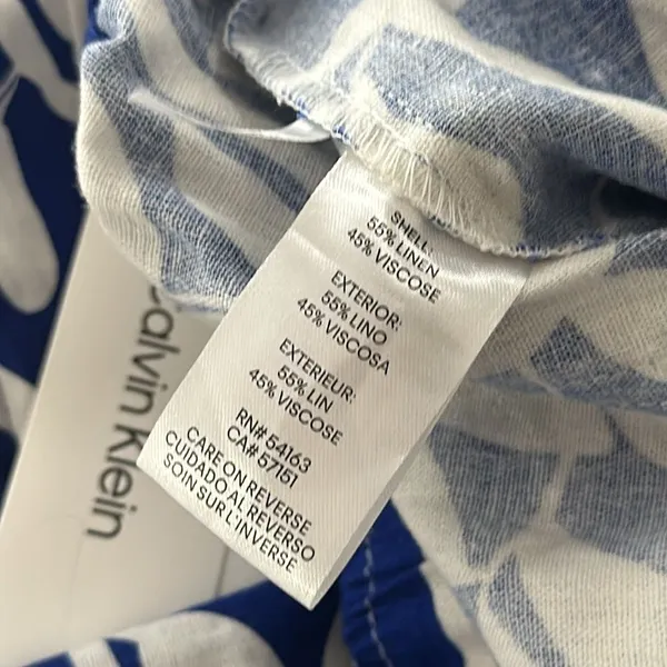 Calvin Klein women's pants Sz M blue and white - Image 10