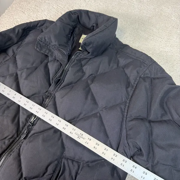 Women's Vintage Eddie Bauer Large Goose Down Puffer‎ Jacket Black Winter Coat - Image 4