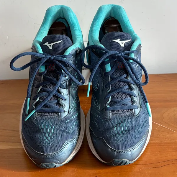 Mizuno Wave Rider 22 Navy Teal Running Shoes Womens 9.5 J1GD183170‎ - Image 3