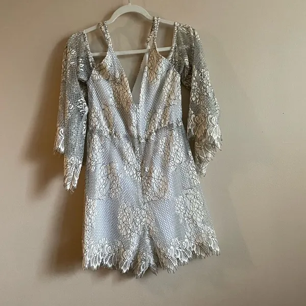 Elliatt white & black lace romper‎ - Image 3