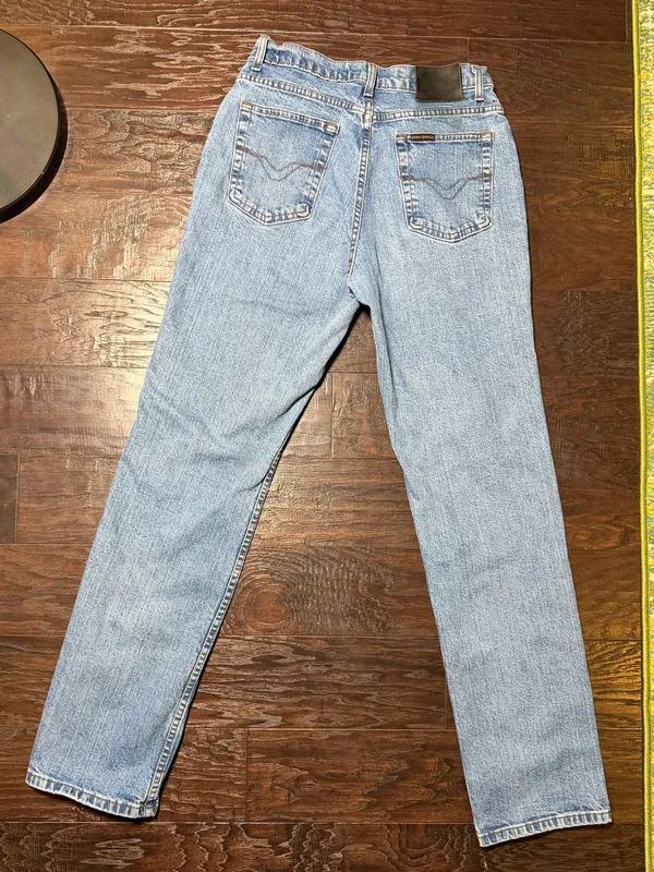 Harley Davidson Jeans Womens 10 Long Light Wash High Rise Straight Leg Retro - Image 3