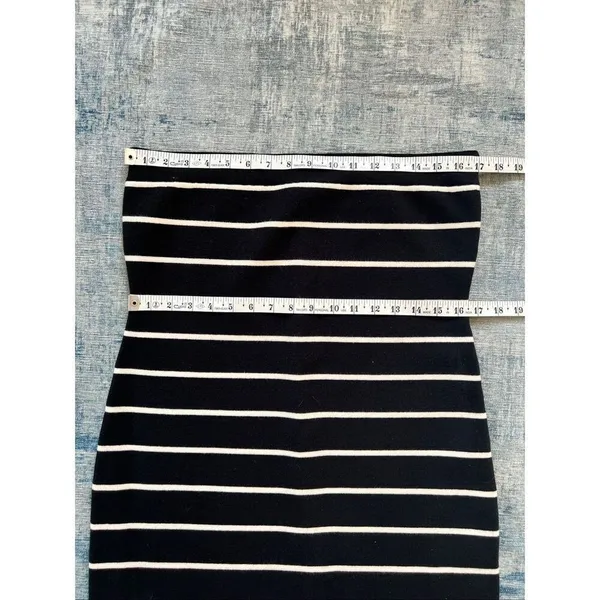 NWT! Abercrombie and Fitch Black White Strapless Midi Sweater Dress XL - Image 6