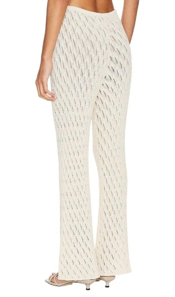 SNDYS Claire Pants in Natural XX-Small New Womens Cream Crochet Coverup - Image 2