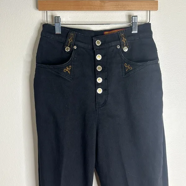 Vintage high waist lawman western denim jeans in black cowboycore‎ size 25 - Image 2