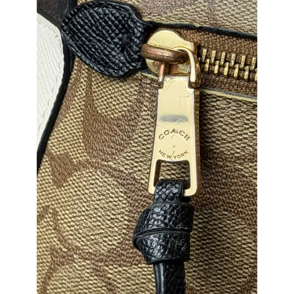 Coach Jordyn Backpack Women Medium Brown Beige Signature Coated Canvas Logo - Image 9