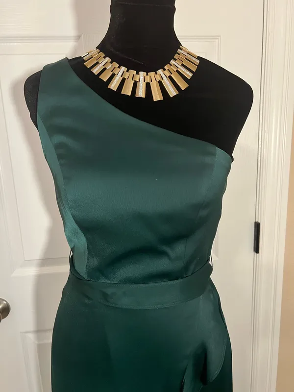 David's Bridal Fancy formal green evening bridesmaid dress - Image 2