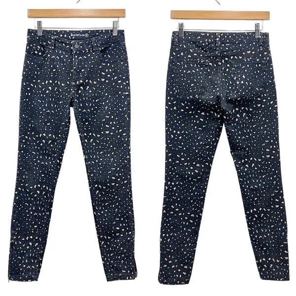 Whistles Low Rise Skinny Jeans in Leopard Print size 26 - Image 4
