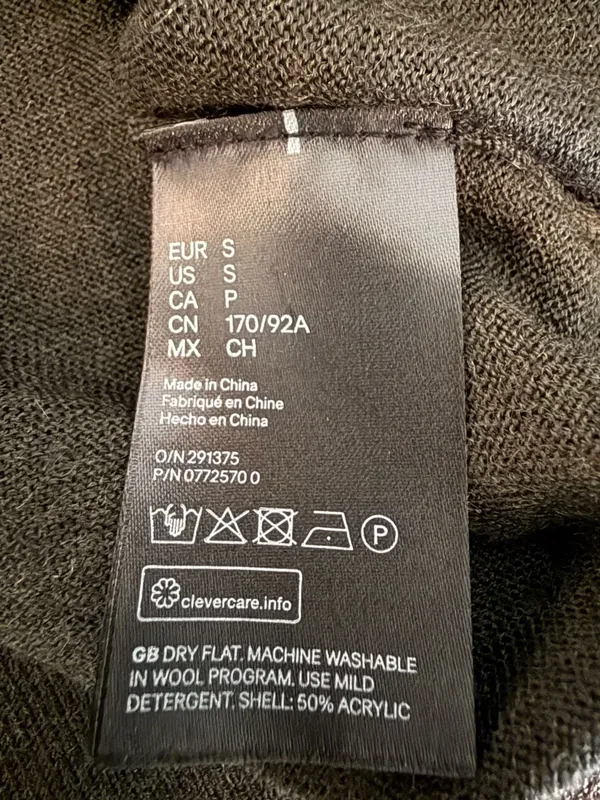 H&M Merino Wool Blend Melange Turtleneck Sweater Grey Size S - Image 6