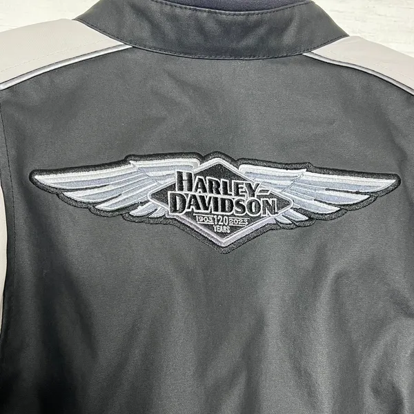 Harley-Davidson Imprint 120th Anniversary Riding Jacket Black Gray Women’s XL - Image 11
