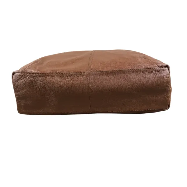 KOOBA Handcrafted Pebbled Leather Saddle Slouchy Shoulder Tote Bag Brown Timeles - Image 5