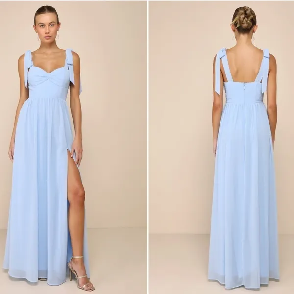 LULU's Prom Wedding Bridesmaid Flowy Romantic Special Event Maxi Dress - Image 2