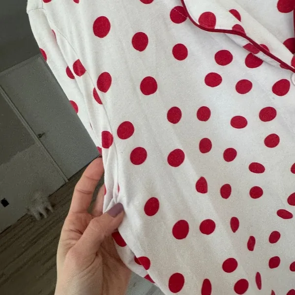 The Cat's Pajamas set pima modal button down shirt top pants Sprinkle polka Dots - Image 13