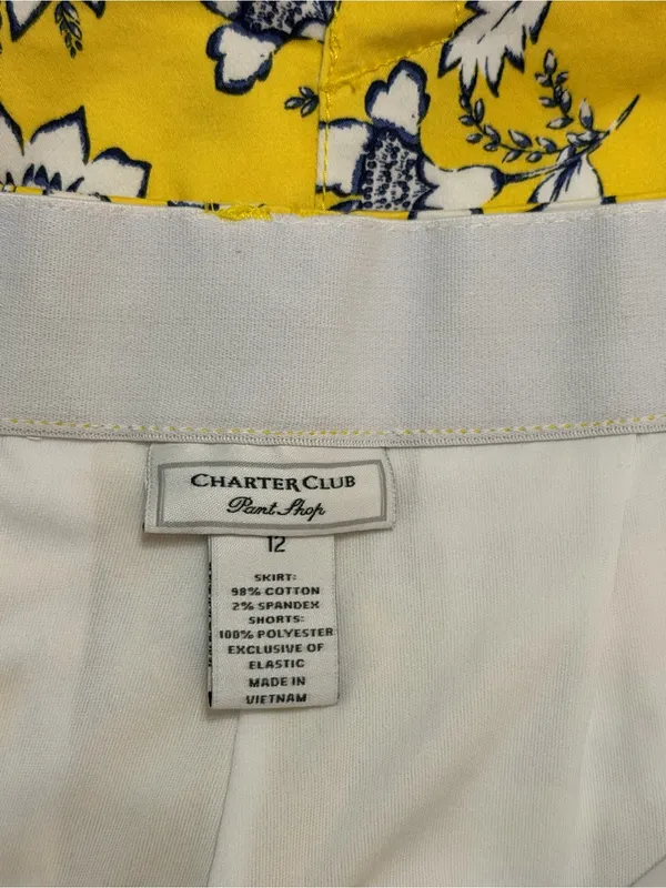 Charter Club Women’s Cotton Blend Floral Print Skort Size 12 - Image 3