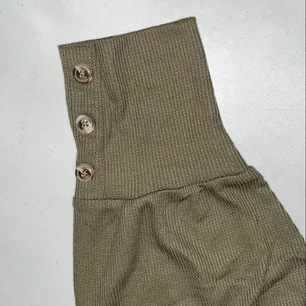Belle by Kim Gravel NWT Sz XL Olive Green Raglan Sleeve Thermal Waffle Knit Top - Image 4