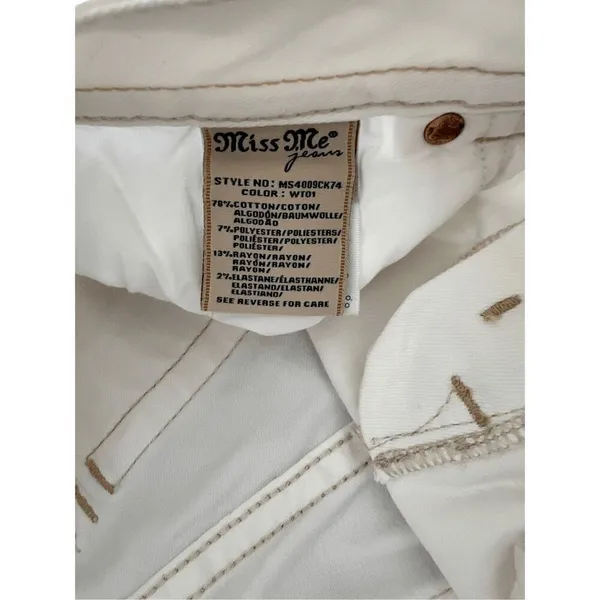 MISS ME mid rise white Jeans size 27 - Image 9