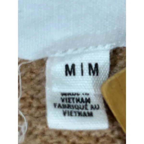 Aerie Oversized Sweater Women Sz M‎ Tan White Striped V Neck Relaxed Cozy Causal - Image 4