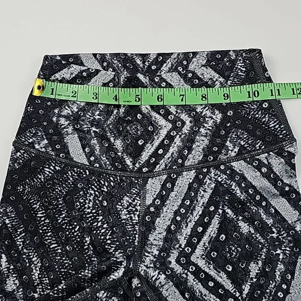 Aerie -128 Chill Play Move‎ Black Gray Geometric Pull On Compression Leggings S - Image 4