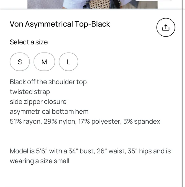 These Three Boutique Asymmetrical top black - Image 6