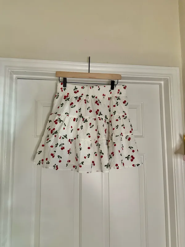 English Factory Cherry Print Skirt And Top Set - Image 8