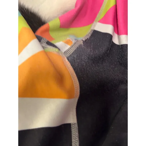 Fabletics Geometric Abstract Print Cropped‎ Leggings Crossover Waist Multi-Color - Image 6
