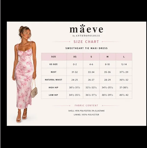 Feminine Pink Garden Party Maxi Dress Maeve Medium NWT Sweetheart Sexy - Image 3