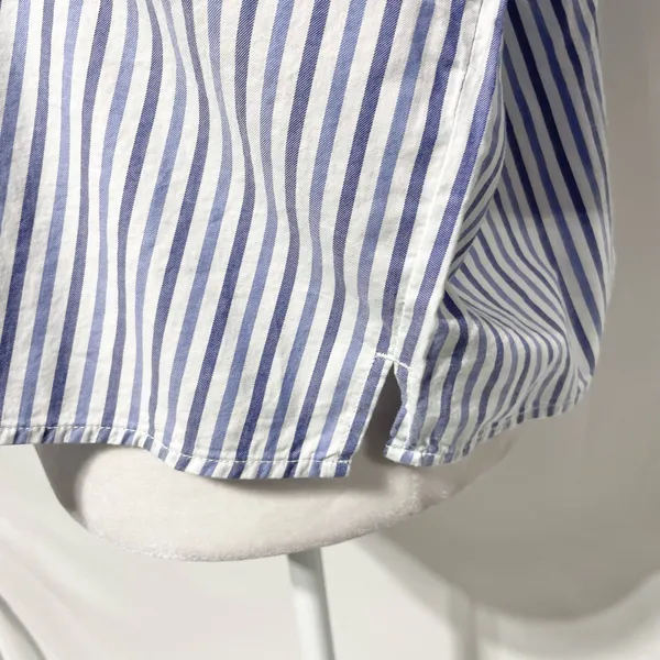 New Everlane 100% Cotton The Woven PJ Button Down Top Blue Stripe Size XL - Image 10