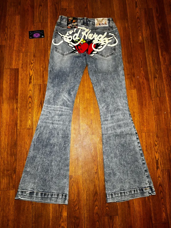 Ed Hardy Blue Wash Flared Jeans  - Image 2