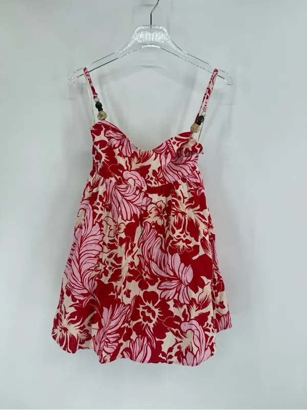 Abercrombie & Fitch Pink Linen Floral Sundress size XXS NWT - Image 2