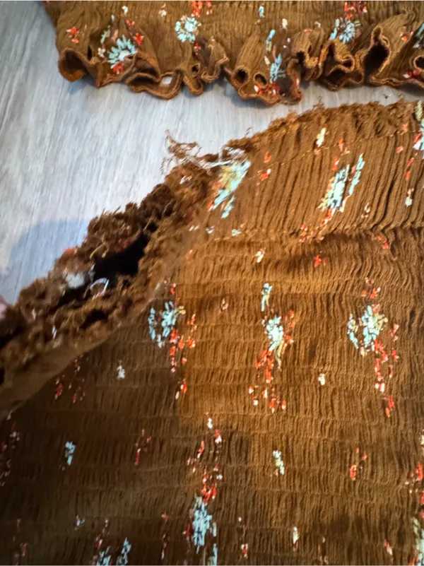 Free People Miss Louise Set Smocked Rust Floral Sz XS - Image 8
