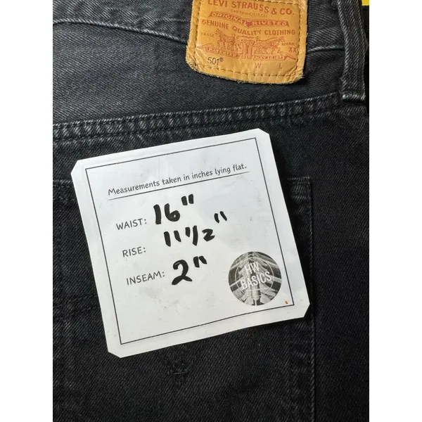 Levi's Shorts Womens W29 501 Button Fly Black Raw Hem Grunge High Rise - Image 14
