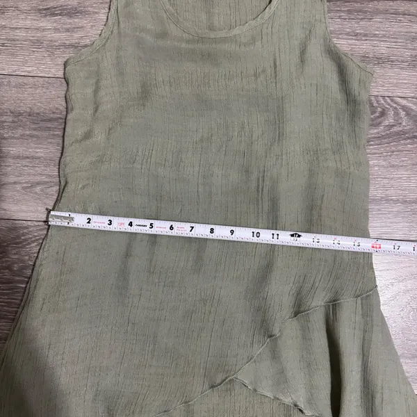 Exist Womens Maxi Dress S Sage Green‎ Textured Layered Asymmetrical Cottagecore - Image 12